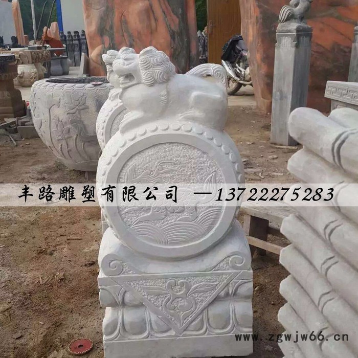 石雕门墩 石头门墩 青石抱箍 石门墩图2