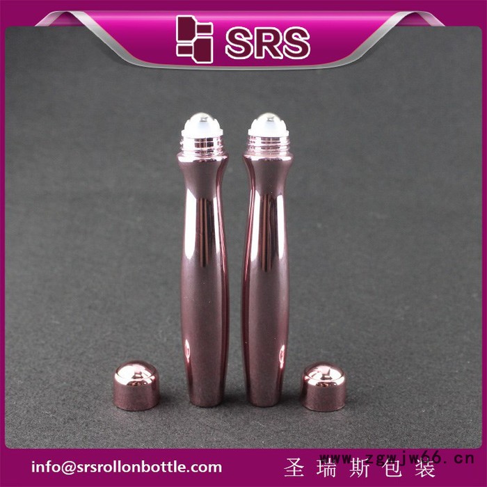 圣瑞斯15ML电镀玫瑰金腰圆瓶 旅行装便携式香水滚珠瓶可定制LOGO时尚走珠棒图2