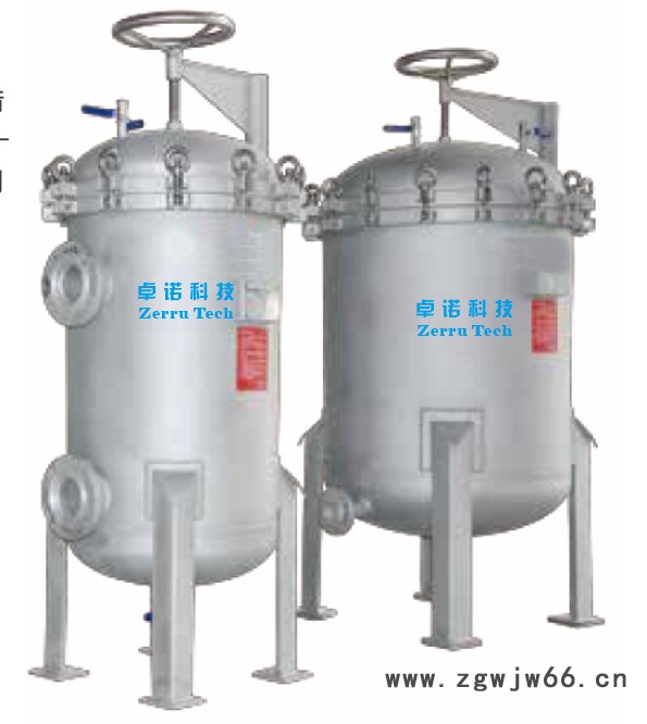 卓诺ZD-S-1单袋袋式过滤器 抱箍快开  不锈钢 碳钢筒身图4