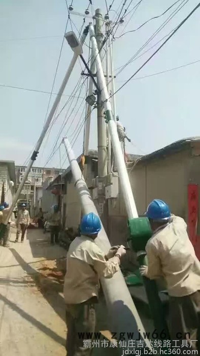 直销10米线杆立杆机 分体抱箍链接三脚架 铝合金三角拔杆抱杆 【吉达】图2