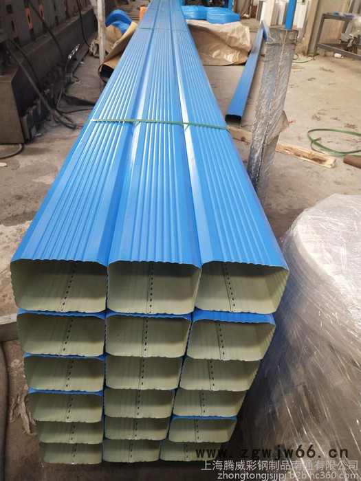 150-2117-5097 钢制落水管 144×108大口径彩钢落水管 来料加工彩钢雨水管价格 彩钢落水管抱箍图7