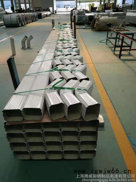 150-2117-5097 钢制落水管 144×108大口径彩钢落水管 来料加工彩钢雨水管价格 彩钢落水管抱箍图3