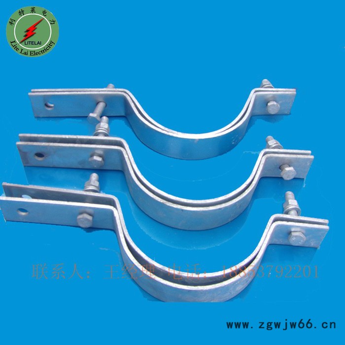 利特莱 热镀锌紧固抱箍 子母抱箍 单长尾抱箍 扁铁抱箍图7