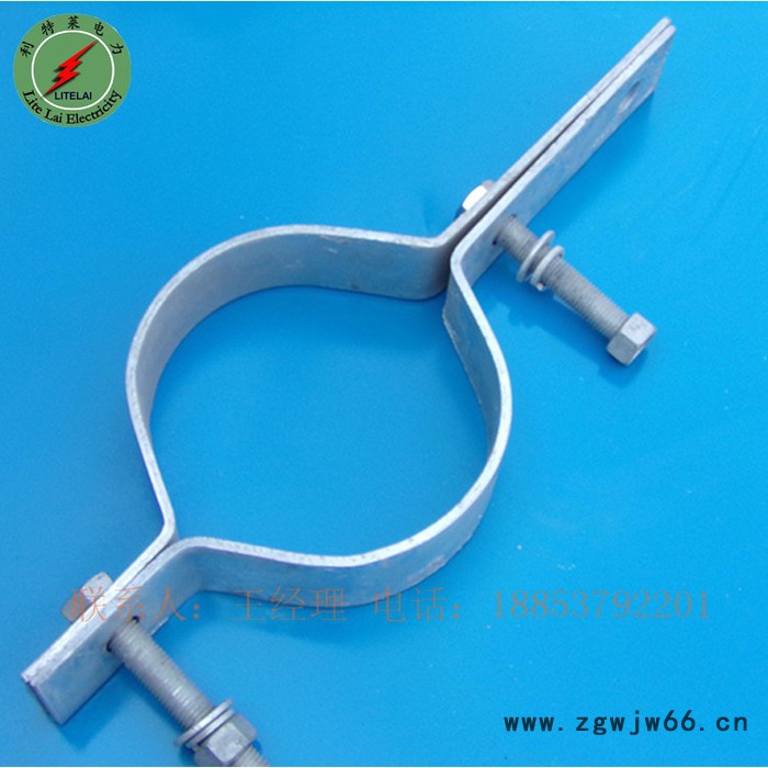 利特莱 热镀锌紧固抱箍 子母抱箍 单长尾抱箍 扁铁抱箍图3