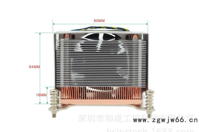 2U及以上服务器LGA2011正方形 热管铜+铝双滚珠风扇 6025-1 HCFD1图2