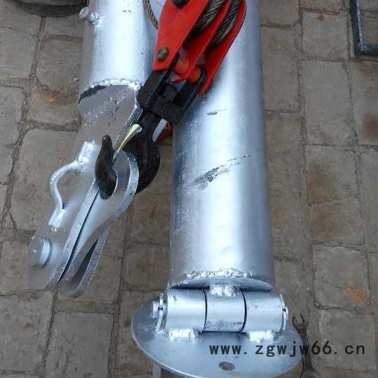 刻发批发供应 人字扒杆加法兰/抱箍 10-20米电线杆用铝合金抱杆 冲天抱杆 立杆机厂家 起杆机报价图6