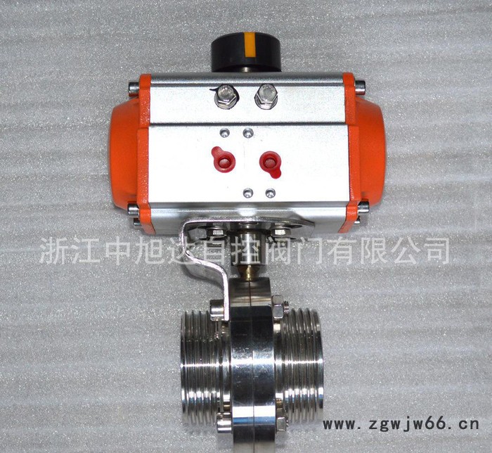 气动快装蝶阀，卫生级气动阀，食品级气动阀，卡箍蝶阀图3