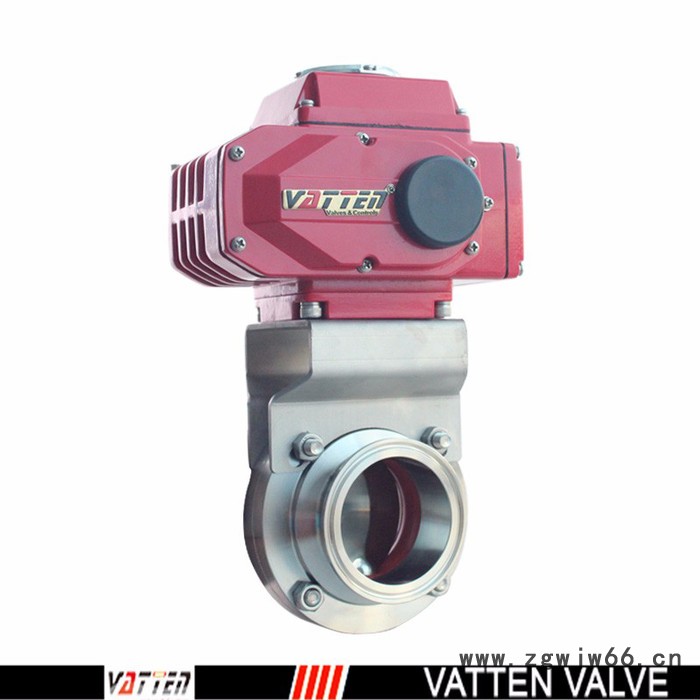 VATTEN 气动卫生型蝶阀，电动卡箍不锈钢蝶阀厂家VT1ADCW71GT