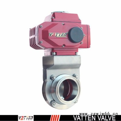 VATTEN 气动卫生型蝶阀，电动卡箍不锈钢蝶阀厂家VT1ADCW71GT