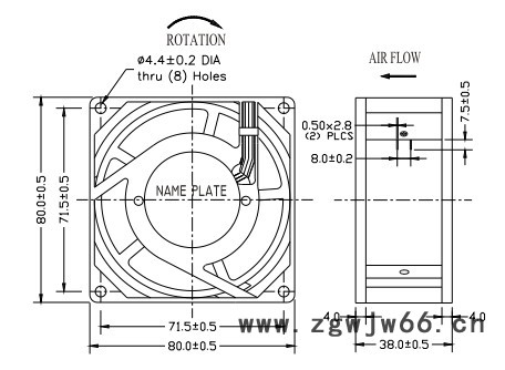 品牌轴流风机80*80*38mm交流风机双滚珠CE/CCC散热风扇图3