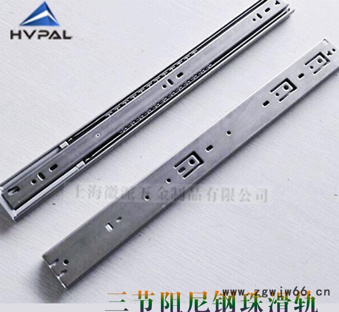 直销生产45宽不锈钢阻尼滚珠滑轨-家具-工业 -存储柜箱等图2