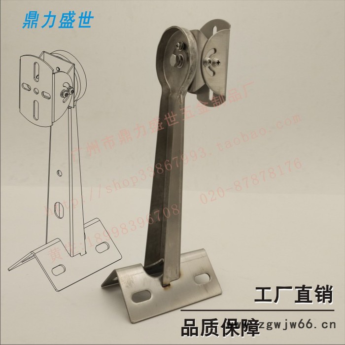 为安祥 不锈钢监控抱箍加长支架电线杆旋转室外摄像机防腐万向节鸭嘴头 不锈钢监控支架图5