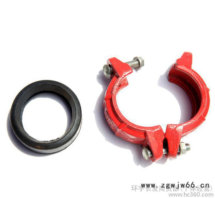 ** **价廉 沟槽钢性卡箍 沟槽管件 消防管件 型号图3