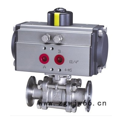 供应新骄Q681F-3PC气动三片式不锈钢卡箍球阀