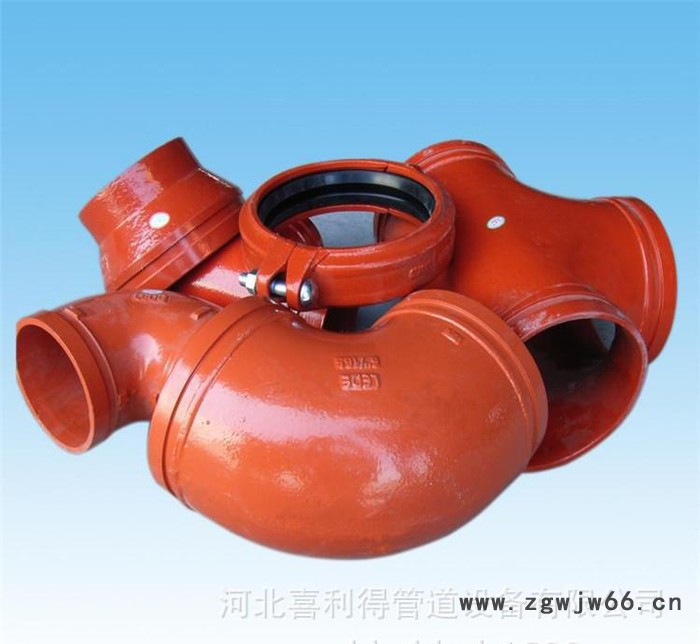 河北生产沟槽管件，22.5度沟槽弯头，沟槽卡箍图3