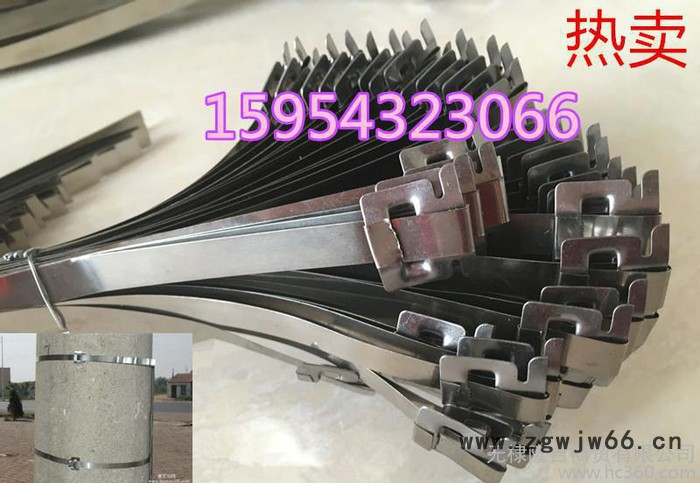 电厂杆号牌扎带电线杆专用扎带电力标识牌绑带不锈钢抱箍