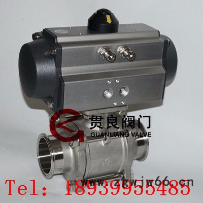 气动三片式卡箍球阀图2