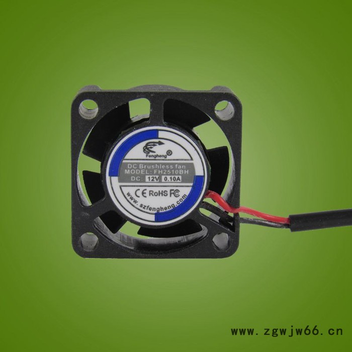 风恒供应2510微型散热风扇 双滚珠风扇，5V12V24V大风量低燥音，寿命长 方框风扇图3