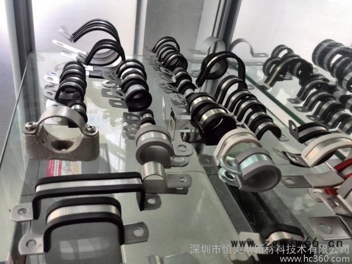 连胶条R型卡箍，连接件，三通，管夹，管卡图3