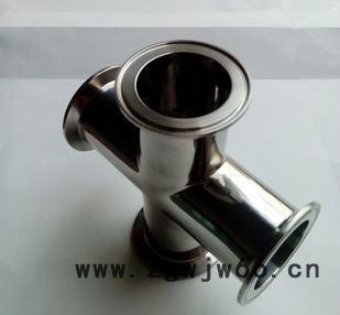 304 316不锈钢卫生级快装卡箍式连接四通 食品级内外镜面抛光四通图2