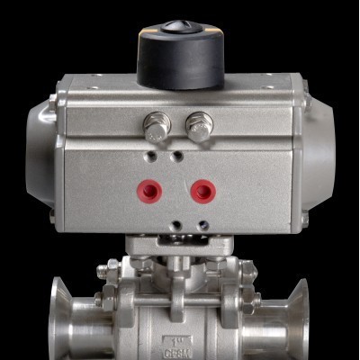 气动三片卡箍球阀