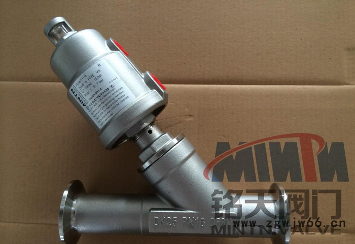 卡箍气动角座阀 不锈钢头角座阀(DN20-快装型）铭天阀门图2