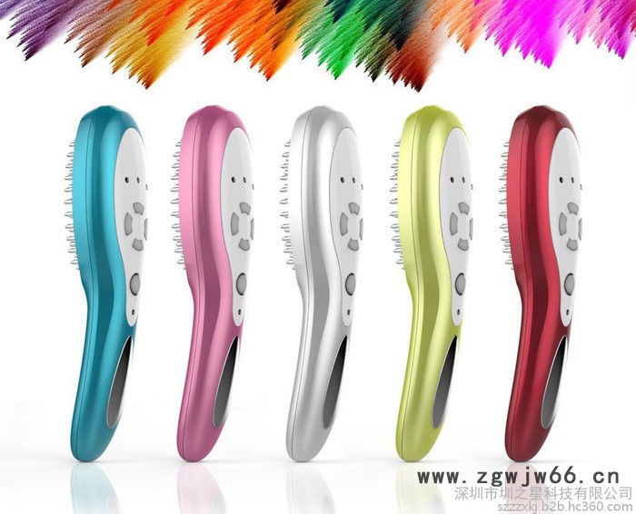 景瑞SR-1405理发器/美发器 充电激光滚珠震动按摩理疗护理防脱彩光正负离子生发梳图5