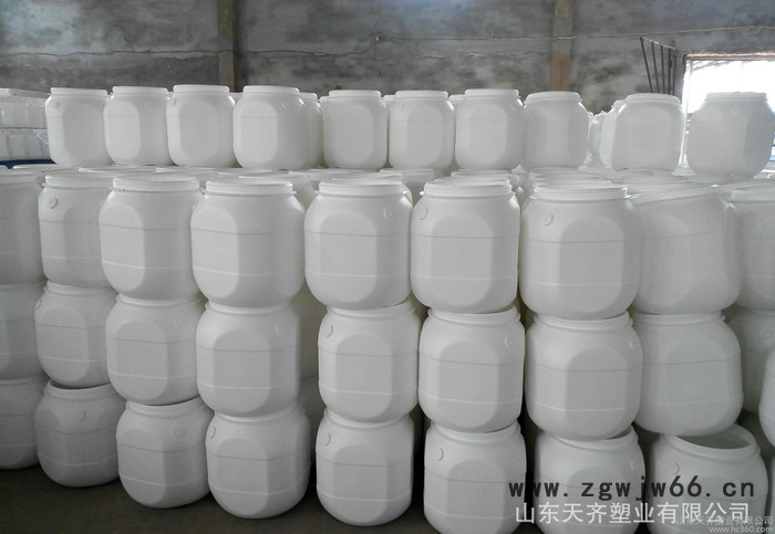 **60升加厚化工原料桶 工程塑料桶 涂料色浆桶 水剂包装桶60L公斤抱箍桶铁箍桶图3