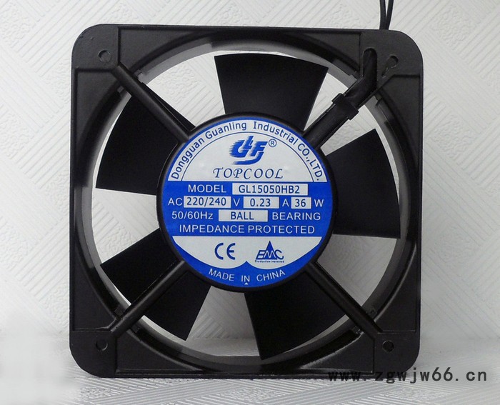 冠凌15050mm双滚珠散热风扇AC220V大风量工业排风扇图5