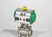 浙江3PCQ681F气动三片式卡箍球阀，卫生级气动球阀