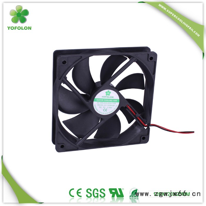 永福隆厂家供应 1225 含油滚珠 5V 12V 大风量低噪音直流散热风扇