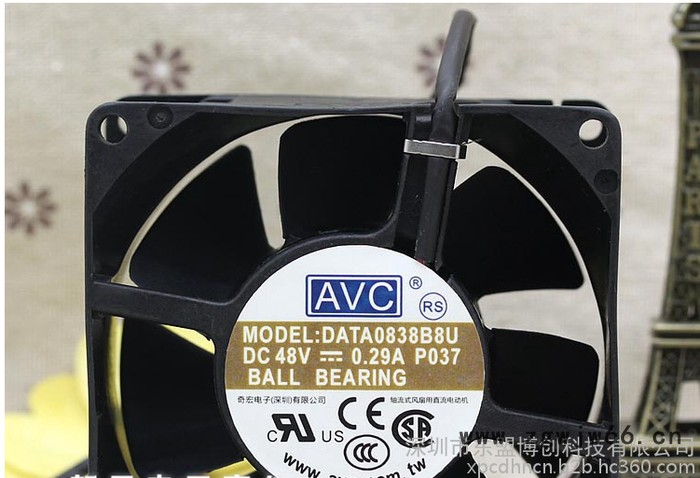 原装全新AVC DATA0838B8U 8038 8cm 48V 0.29A 4线大风双滚珠风扇 直流风扇图2