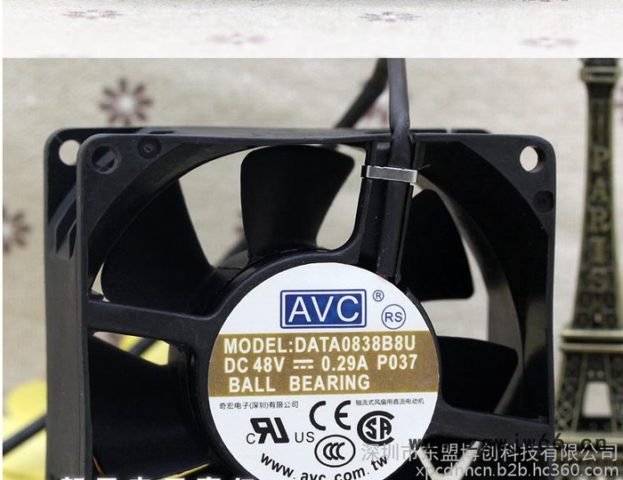 原装全新AVC DATA0838B8U 8038 8cm 48V 0.29A 4线大风双滚珠风扇 直流风扇图3