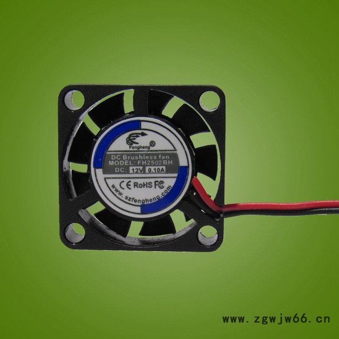 风恒生产微型散热风扇2507 2.5cm5V-12V汽车灯风扇静音滚珠机箱风扇 静音风扇图2