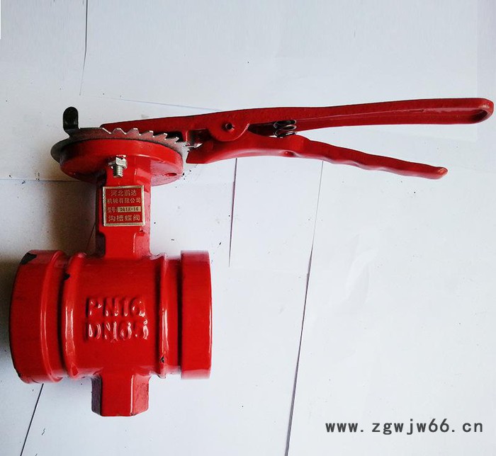 卡箍沟槽蝶阀 手柄沟槽蝶阀 涡轮沟槽蝶阀 球墨铸铁卡套手柄蝶图2