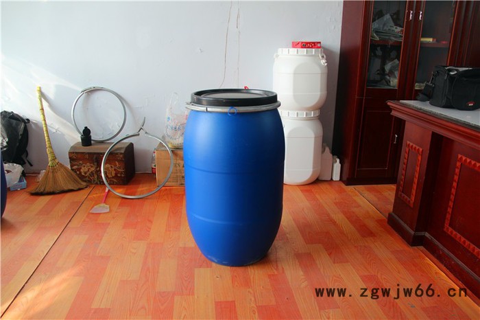 125L千克铁卡子塑料桶 125升塑料化工桶 125公斤法兰铁箍桶 包抱箍桶
