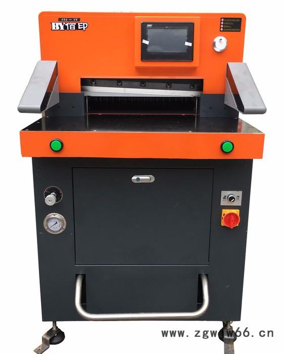 广州佰印BY-670V8液压程控切纸机，全触摸屏操作，双液压双导轨双光杆双滚珠丝杠图3