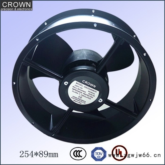 台湾惯展CRWON 25489轴流风机耐磨损交流110V230V散热风扇 双滚珠轴承3C UL TUV认证风机图2