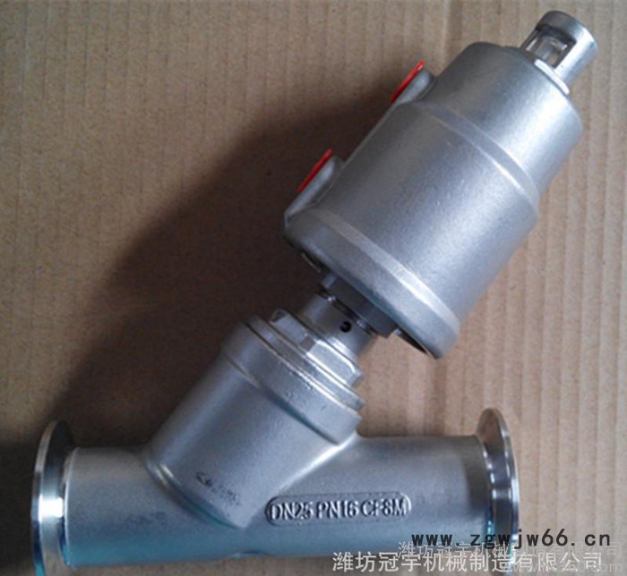 低价全不锈钢气缸快装式气动角座阀   DN50-63卡箍角座图2
