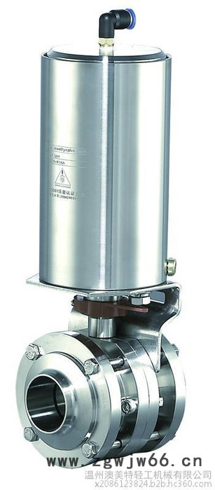 不锈钢316L卫生级DN80/85/89气动快装式蝶阀卡箍式图4