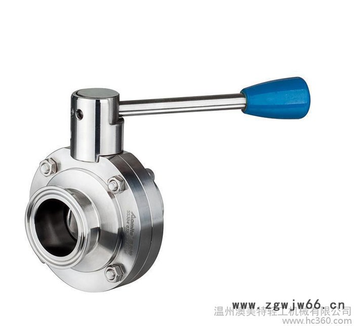 直销不锈钢304卫生级Φ63手动快装蝶阀拉杆式卡箍蝶图2