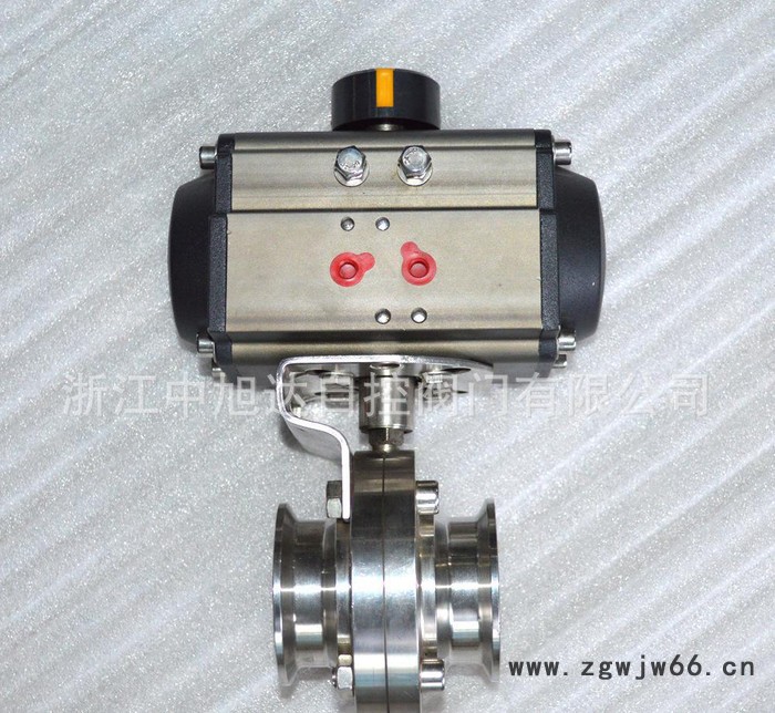 气动快装式不锈钢卫生级蝶阀，D681X气动卡箍蝶，食品级蝶阀图2