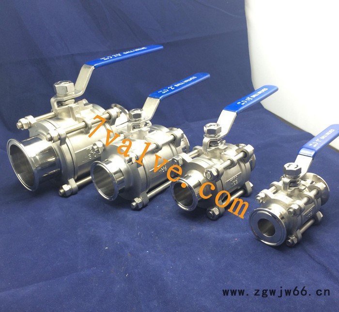 直销不锈钢CF8M三片式快装球阀，卡箍三片式球阀