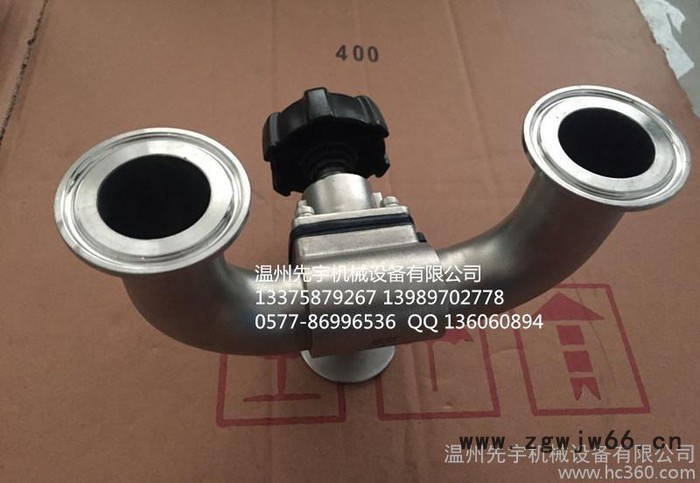直销温州316L卫生级快装/卡箍U型三通隔膜阀图2