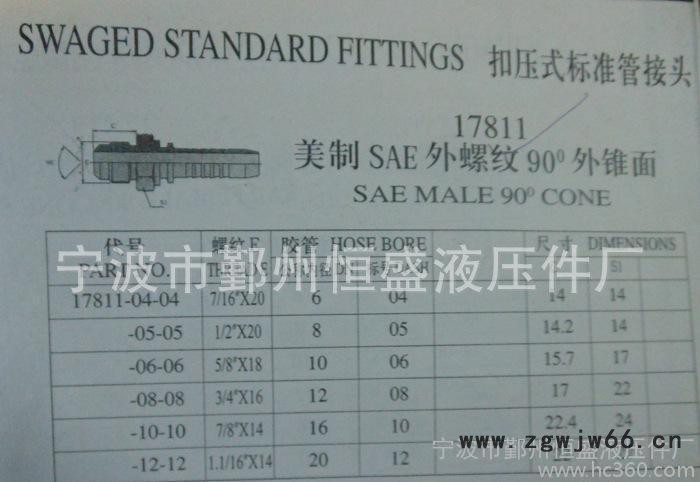 扣压式标准液压管接头 液压接头，管接头，液压附件图2