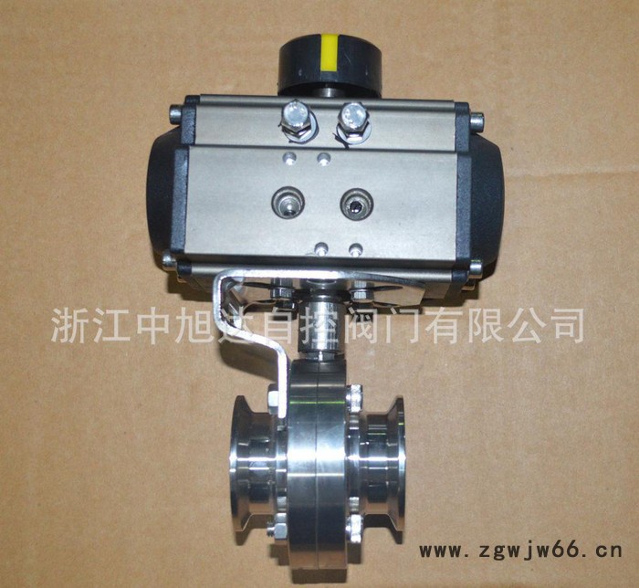 D681X气动卫生级快装蝶阀，气动气动卫生级卡箍蝶阀图3