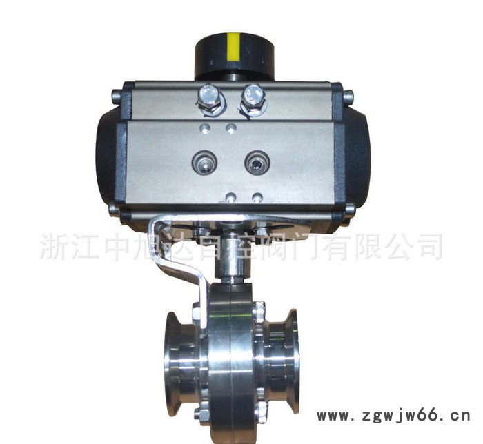 D681X气动卫生级快装蝶阀，气动气动卫生级卡箍蝶阀