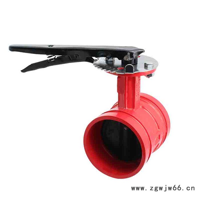 上海沪工阀门厂 D81X沟槽卡箍式手柄蝶阀 消防信号涡轮沟槽蝶阀图3
