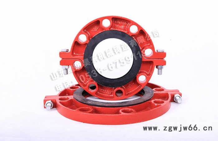 沟槽管件厂家供应沟槽管件 丝接法兰 转换法兰 盲片 卡箍 钢卡 挠卡 颜色可定制 分体法兰图2