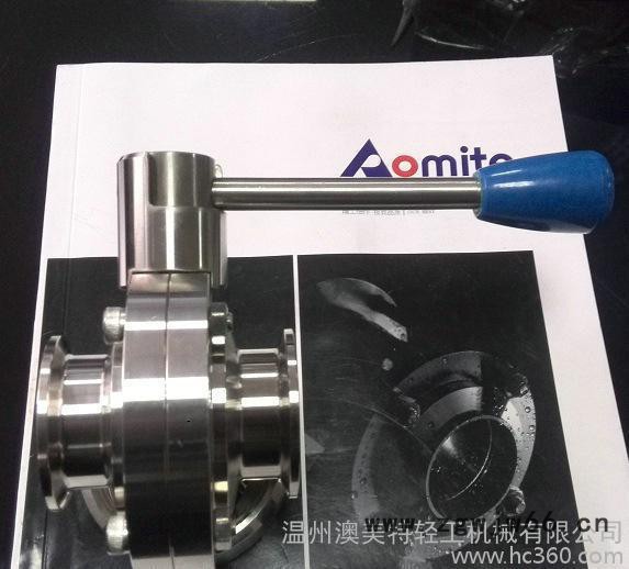 直销不锈钢304卫生级Φ51手动快装蝶阀拉杆式卡箍式图2